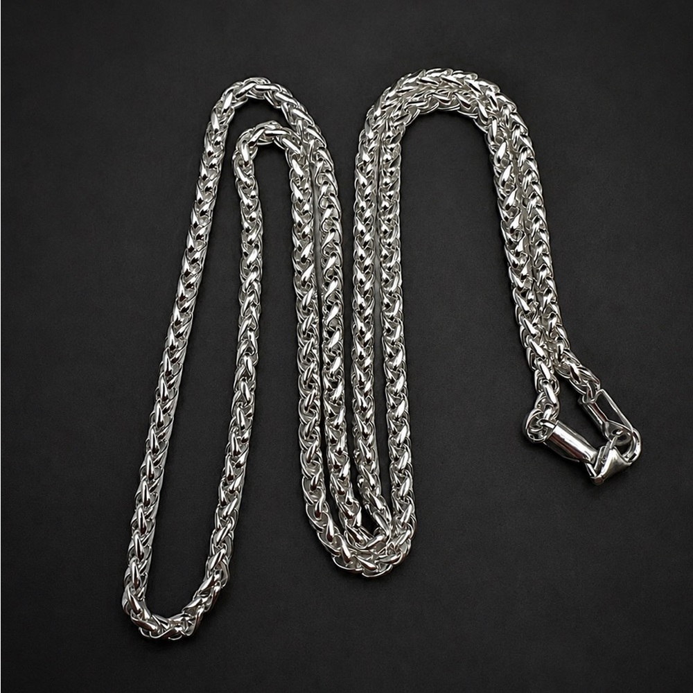 925 Sterling Silver Wheat Chain Men’s Necklace Size 22”